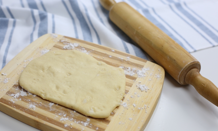 rolled out calzone waffle dough